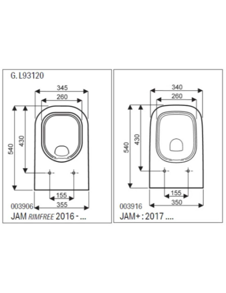 Abattant  WC de rechange pour WC ALLIA JAM+ blanc fabriqué par ETOOS