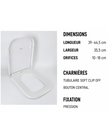 Abattant  WC pour WC ALLIA ARUM Frein de chute