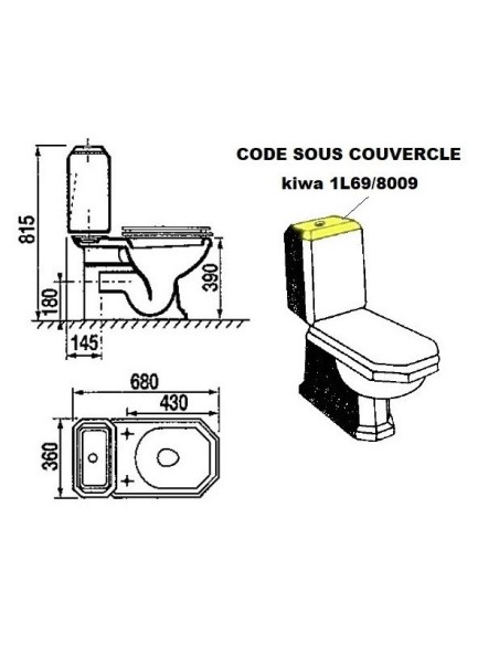 Abattant  WC de rechange pour WC SELLES EQUIPAGE 2 fabriqué par ETOOS