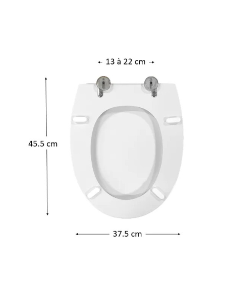 Abattant  WC de rechange pour WC SELLES Atlantis Blanc Frein De Chute