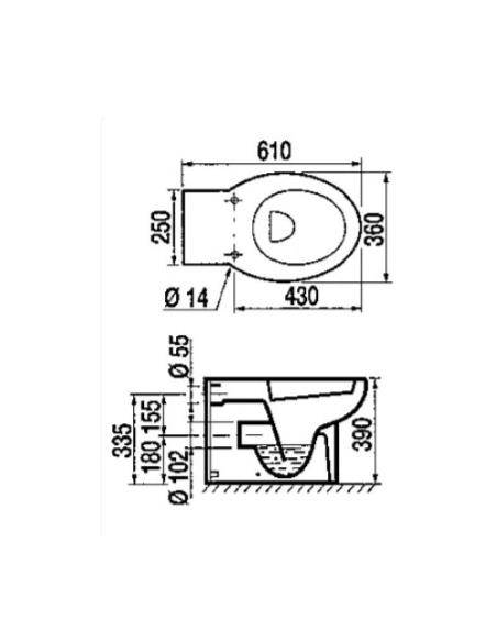 Abattant  WC de rechange pour WC SELLES Atlantis Blanc Frein De Chute