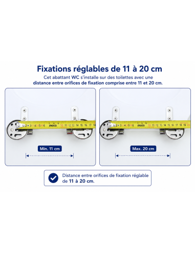 Abattant WC compatible avec ALLIA ARPEGE sur mesure suspendu PERGAME – Fabrication sur mesure